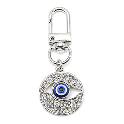 Evil Eye Keychains Car Key Ring Bag Purse Charm for Women Men - Good Luck Amulet Protection - color: B