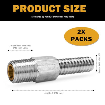 Marine Anti Siphon Valve Replacement for Boat Fuel Tank Pickup Tube with 1/4" NPT, 3/8" Hose for Marine Fuel Tank Valve, Aluminum, 2 Pack.
