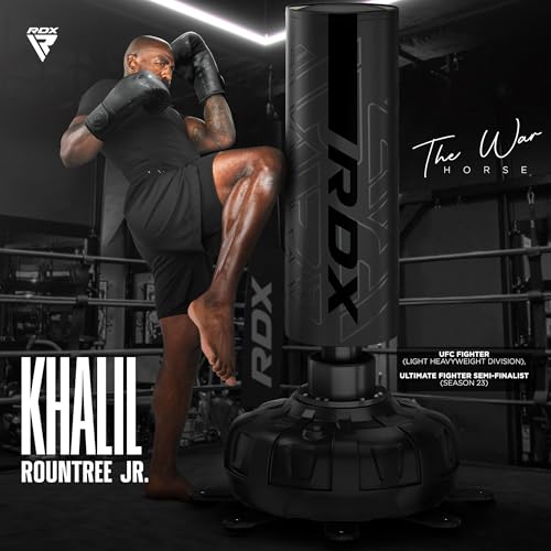 RDX XXL 330LBS Freestanding Punching Bag with Cover & Gloves – 72” Adult Heavy Pedestal Punch Bag Set - 17 Suction Cup 8 Extended Legs Stand Base - Kick Boxing MMA Home Gym Fitness - color: Blue