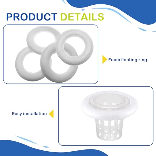 4 PCS Floating Aquarium Plant Holder with White Foam Floating Ring | Aquarium Planting Baskets , Fish Tank Hydroponic Basket for Aquatic Plant Cultivation and Landscaping Decorations