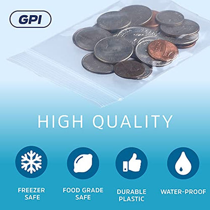 Clear Plastic Reusable Zip Bags - Bulk GPI Case of 1000, 3" x 4" 2 mil Thick Strong & Durable Poly Baggies With Resealable Zip Top Lock For Travel, Storage, Packaging & Shipping. - size: 3" x 4"