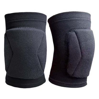 Volleyball Knee Pads for Men Women Sports, Soft Knee Sleeve with Collison Avoidance Foam Pad for Basketball Football Baceball Soccer, Elastic Kneeling Pad for Dance Yoga MMA Muay Thai, Black M (1 Pair) - size: Medium