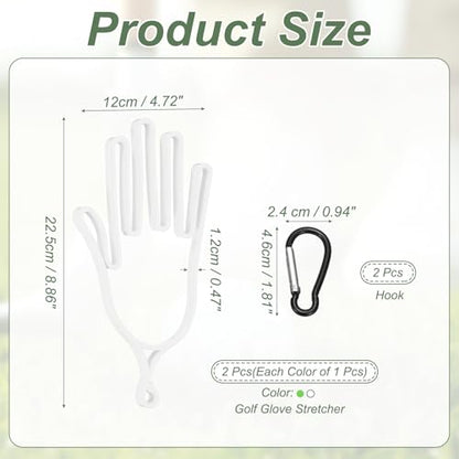 PATIKIL Golf Gloves Stretcher, Plastic Keeper Support Rack Holder Dryer Hanger Frame with Hanging Hook - color: Green/White