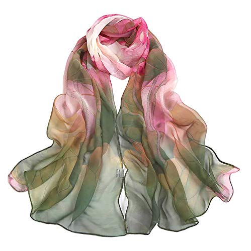 Acotavie Scarfs for Women Lightweight Fashion Scarves Print Floral Pattern Scarf Shawl Wraps - color: W01