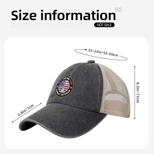 United States National Guard Afghanistan Combat Veteran Cowboy Hat Trucker Mesh Baseball Cap: Comfortable & Sturdy Headwear for Outdoor Black34