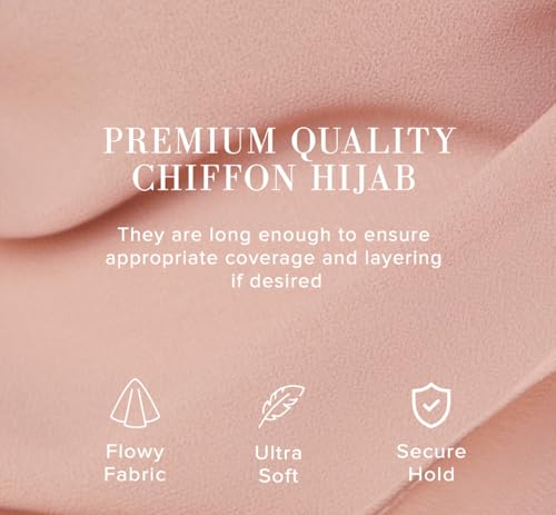 Premium Chiffon Hijab Scarf for Women Lightweight Non Slip Fashion Scarves - color: Pink Taupe, size: 1 Pack
