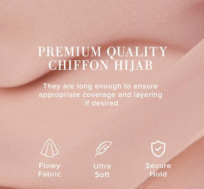 Premium Chiffon Hijab Scarf for Women Lightweight Non Slip Fashion Scarves - color: Pink Taupe, size: 1 Pack