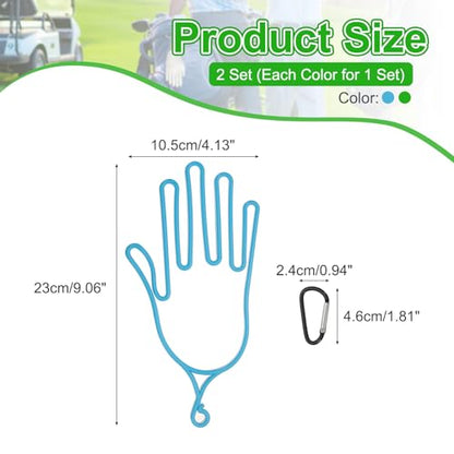 PATIKIL Golf Gloves Stretcher, Plastic Keeper Support Rack Holder Dryer Hanger Frame with Hanging Hook - color: Green/Blue