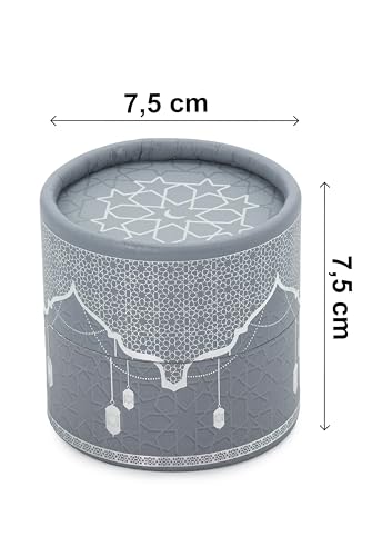 ihvan online Mini Quran & Tesbih Gift Set with Cylinder Box – 99 Pearl Muslim Prayer Beads, Misbaha Tasbeeh Sibha Mala – Islamic Ramadan, Eid & Mawlid Gift for Men & Women, Gray - color: Gray