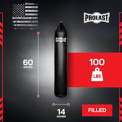 Heavy Punching Kicking Bag for Adults, Boxing, MMA, Martial Arts, Muay Thai, Strength Training Equipment, 5ft, 100 lbs, Classic Logo - style: Filled