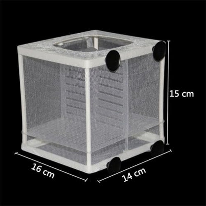 Fish Tank Tool Fish Hatchery Isolation Net Fish Tank Incubator Box Hanging Aquarium Accessory Supplies(16x14x15cm) - size: 16x14x15cm