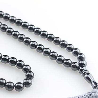 Muslims Islamic Dhikr Tasbeeh 99 Tasbih Prayer Beads, Hematite Beads with Tassel