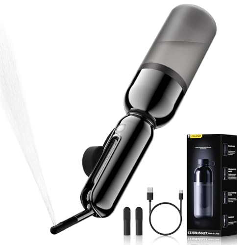 ESSAGER Portable Bidet for Travel, Foldable & Rechargeable Handheld Sprayer–Waterproof with 2 Pressure Modes, 350ml Expandable Bottle for Women, Men, Baby, Postpartum & Personal Hygiene(Black) - color: Black