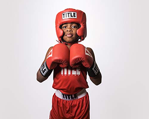Title Boxing Amateur Competition Headgear (w/Cheeks) - Boxing Headgear, MMA Headgear, Sparring Gear, Headgear Boxing Sparring, Boxing Head Gear, Sparring Headgear, Muay Thai Headgear - color: Red, size: Medium