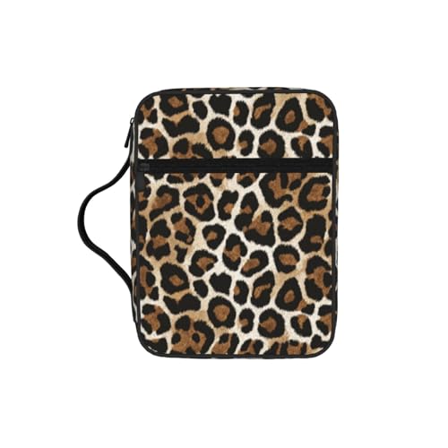 Classic Leopard Print Brown Animal Vintage Bible Cover Case for Women Men - color: Leopard Print Brown