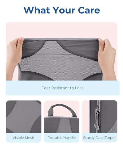 Bagsmart Compression Packing Cubes, Travel Bag Cruise Ship Essentials - color: Grey, size: 6 Set