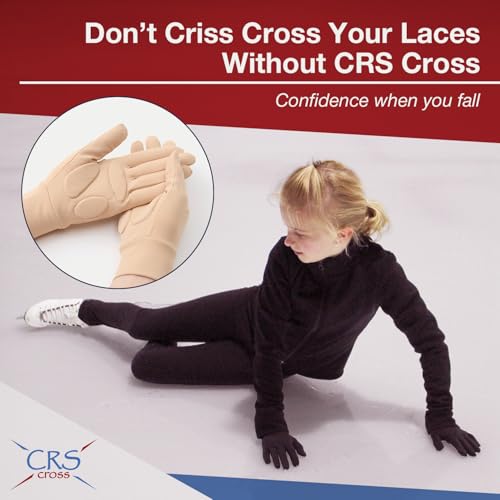 CRS Cross Padded Ice Skating Gloves. Warm Padded Protection for Figure Skating Testing, Practice, Dance Competitions, Roller Skaters and Cheerleading. - color: Tan, size: Youth Medium/Large