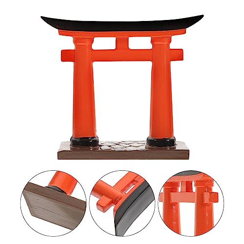 Japanese Torii Gate, Japanese Shinto Altar Shelf Mini Torii Gate Resin Miniature Shrine Japan Decor for Fish Tank Bridge Bonsai Micro Landscape Fairy Garden Decoration