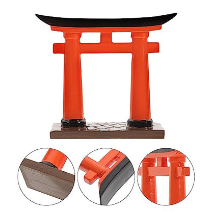 Japanese Torii Gate, Japanese Shinto Altar Shelf Mini Torii Gate Resin Miniature Shrine Japan Decor for Fish Tank Bridge Bonsai Micro Landscape Fairy Garden Decoration