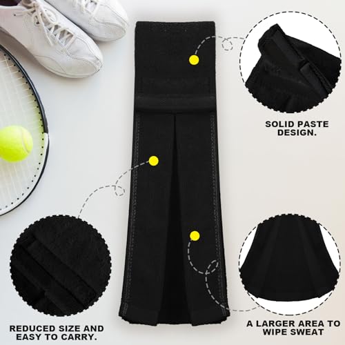 Moukeren 6 Pcs Football Towel Cotton Quarterback Football Field Hand Towel with Hook and Loop Fastener for Sports Football Golf Gym Accessories(Black) - color: Black