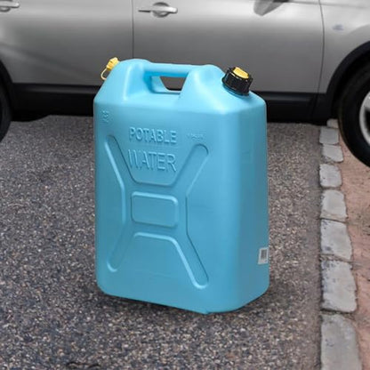 Scepter Portable Plastic Military Style Food Grade 5 Gal Water Jug Container with Reversible Spout for Camping & Emergency Storage, Blue - size: 1 Pack
