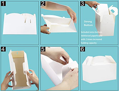 Papertide White Gable Box with Handles, 30 Pack 9.45×5×5 inch Sturdy Colorful Cardstock treat Boxes for Christmas Birthday Party Favors, Premium Presentation Boxes with Lids - color: White