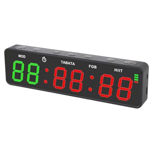 Remote Control Workout Timer, Gym Interval Training Timer, 12 24H Display Countdown Stopwatch with Remote, Ideal for Home Gym Boxing & Fitness