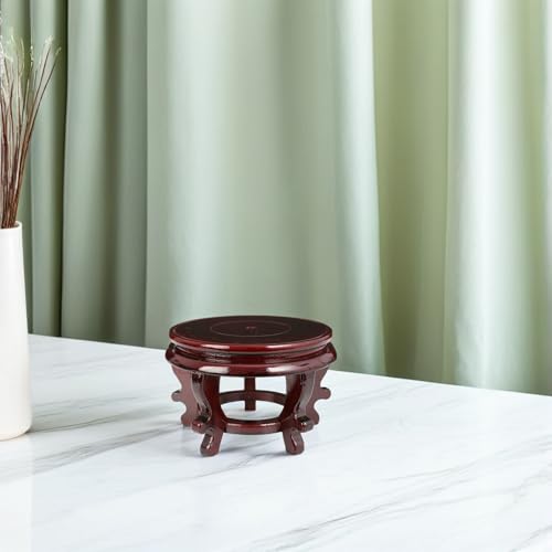 Veemoon Wooden Plant Stand Base for Flower Pot Indoor, round High-density Board Holder 14cm Inner Diameter 10cm Height, Heavy Duty Support to 70lbs for Vase, Planter, Aquarium Display