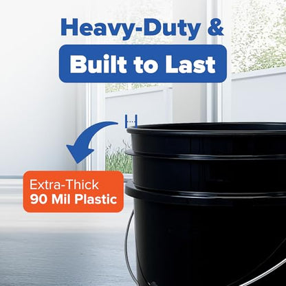 ePackageSupply 5 Gallon Bucket - Food Grade Bucket BPA-Free,Black, 120 Pack - color: Black, size: 120 Packs
