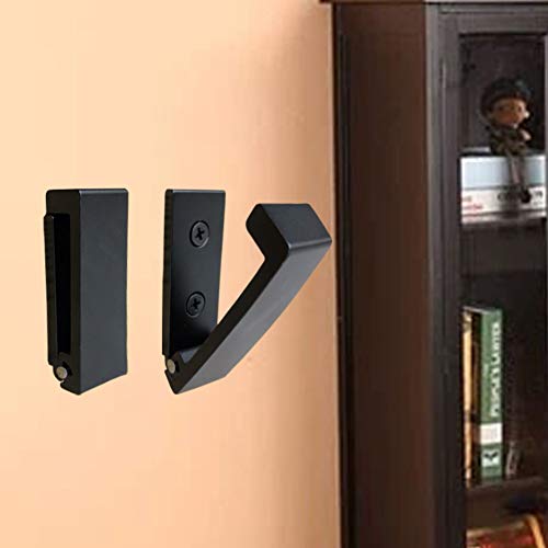 ZEYU Folding Coat Hooks, 5Pcs Wall Hooks for Hanging Coat Towel Hooks Hardware Heavy Duty Aluminum Alloy Headphone Holder No Rust Wall Mounted with Screws for Bags Fitness Equipment - color: 5Pcs-Black