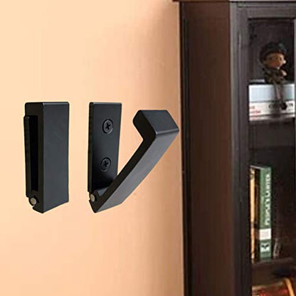 ZEYU Folding Coat Hooks, 10Pcs Wall Hooks for Hanging Coat Towel Hooks Hardware Heavy Duty Aluminum Alloy Headphone Holder Hooks No Rust Wall Mounted with Screws for Bags Fitness Equipment - color: 10Pcs-Black