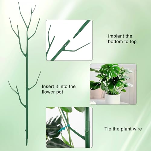 10 Pack Stackable Plant Support Stakes, Climbing Plant Support Structures for Monstera, Pothos, Philodendron Garden Plant Stakes for Indoor Outdoor Plants - size: 39.5" - 10 Pack