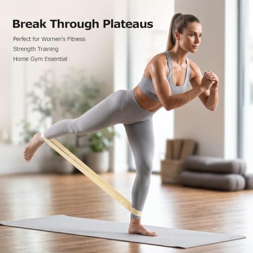 6-Pack Premium Natural Rubber Thickened Workout Resistance Bands Set for Home Gym & Physical Therapy, Anti-Snap Durable Exercise Bands for Full Body Strength Training, Legs, Glutes, Multi-Level - color: X-Light-6 Set-Apricot rice brown