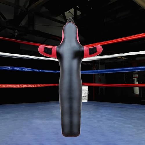 Unfilled Wrestling Dummy Bag for Training and Practice Sessions, PU Leather Grappling Dummy for MMA Boxing Martial Arts, 6 Size Options 47-67 inch