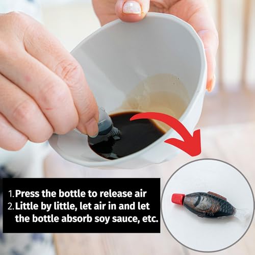 Japanese Soy Sauce Fish Bottles 4ml, 40 pcs, Sushi Tarebin, Made in Japan | Mini Size, for Containers, Bento Box, Seasoning, Dressing, Sauce, Leakproof Plastic Disposable Condiment Bottles, Kitchen - size: 40pcs