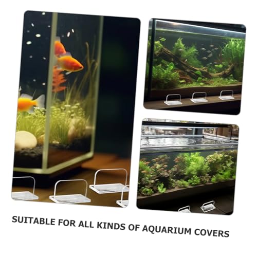 Cabilock 6pcs Clear Acrylic Fish Tank Lid Handles Replacement Grip for Aquarium Covers Heavy-Duty Easy to Install Stable and Practical Design for Fish Tanks