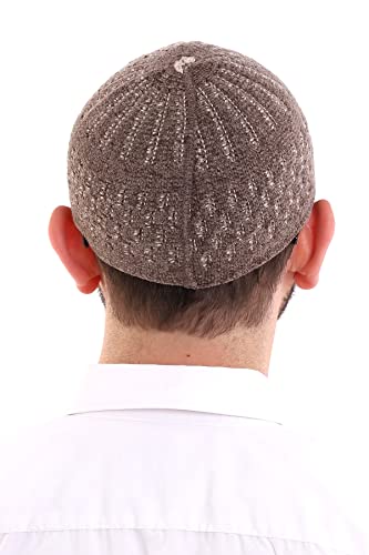 ihvan online Turkish Muslim Winter Velvet Kufi Hats for Men, Taqiya, Takke, Peci, Islamic Caps, Islamic Gifts, Standart Size - color: Brown