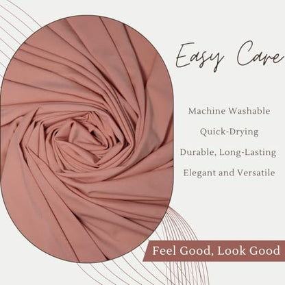 Premium Jersey Hijab Scarves -Turban Head Wraps for Women, Fashion Headbands Long Plain Muslim Shawls - color: Light Pink