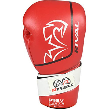 RIVAL Boxing RS2V 2.0 Super Sparring Gloves - Uses a Single Strap, Hook and Loop System Instead of Laces, Soft Inner Lining - size: 18 oz.