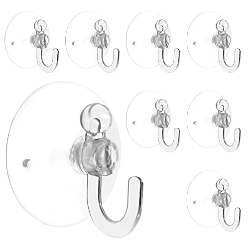 Piutouyar 20Pcs Suction Cup with Ring 30mm/1.2" Clear Key Ring Sucker Cups | Transparent Suction Cup, For Window Kitchen Wall Hook Hanger