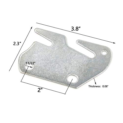 Bitray Wood Bed Plates Rail Hook Plates for Bed Frame Bracket Replacement | 4pcs, Silver丨Iron Nickel-Plated丨3.8x2.3x0.08in丨Rust-Proof Hardware丨with Screws丨for Wooden Bed Frames, Headboards, Footboard - style: 4pcs
