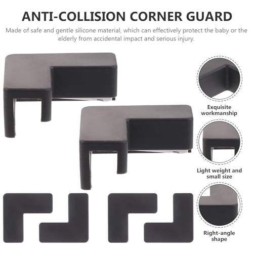 SECFOU 6pcs Black Silicone Corner Protectors Fish Tank Corner Guards Soft Safety Bumpers for Aquarium and Pet Carrier Edge Collision Prevention