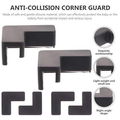 SECFOU 6pcs Black Silicone Corner Protectors Fish Tank Corner Guards Soft Safety Bumpers for Aquarium and Pet Carrier Edge Collision Prevention