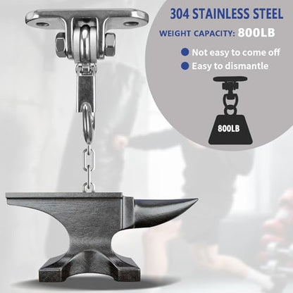 Heavy Duty Swing Hanger Stainless Steel 304 Antirust,800 lb Capacity 180° Silent Swing, Playground Porch Swing Set Indoor Outdoor - size: 2 Holes-180°