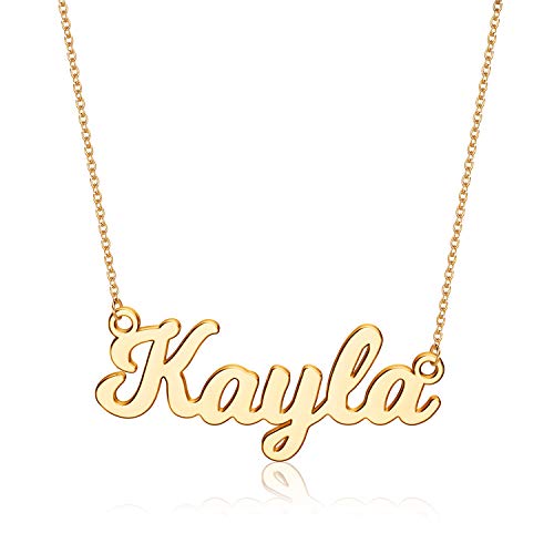 Ursteel Custom Name Necklace Personalized, 14K Gold Plated Personalized Name Necklace Dainty Name Plate Necklace Jewelry Personalized Gifts for Women - style: Kayla