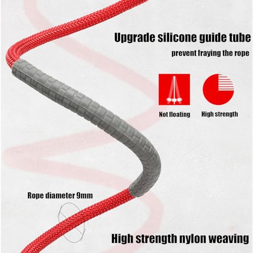 23 FT Long Jump Rope for Kids Adults,Double Dutch Jump Rope,Adjustable Skipping Ropes with High-strength Nylon Braided Rope Core,360°Rotation Not Entangled,Long Enough for 4-6 Jumpers.Red
