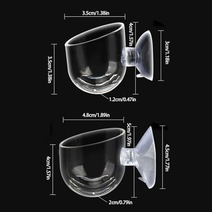 Pack of 10 Aquariums Plant Holder Suction Cup Designs Acrylic Feeding Bowl for Shrimp and Small Fish Feeding