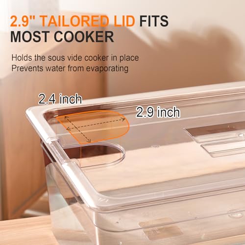Large Sous Vide Container with Lid, 26 Qt, BPA-Free Clear Tub | BPA-free 26 Qt container with fitted lid reduces evaporation for batch cooking; fits Anova and most sous vide cookers. - color: Large Sous Vide Container-without accessories