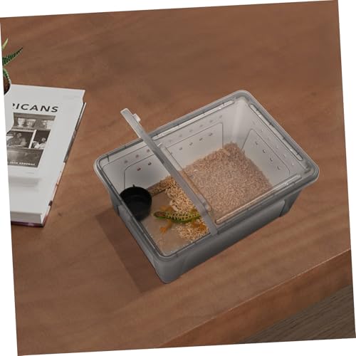 Reptile Terrarium Box Plastic Feeding Container for Bearded Dragons Turtles Geckos and Other Pets Reptile Tank for Pet Supply and Habitat Care
