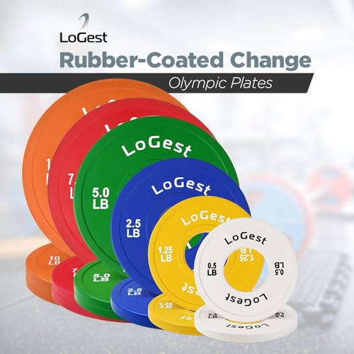 Logest Change Weight Plates 0.50LB 1.25LB 2.5LB 5LB Set Weight Plates for Olympic Bars Perfect for Strength Training Weight Plates Exercise Balance Increase Fractional Plate Olympic Bumper Plates - color: Red - 7.5 LB Pair